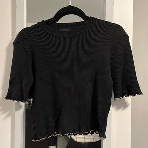 Womens Crop Top with Silver Bead Detailing